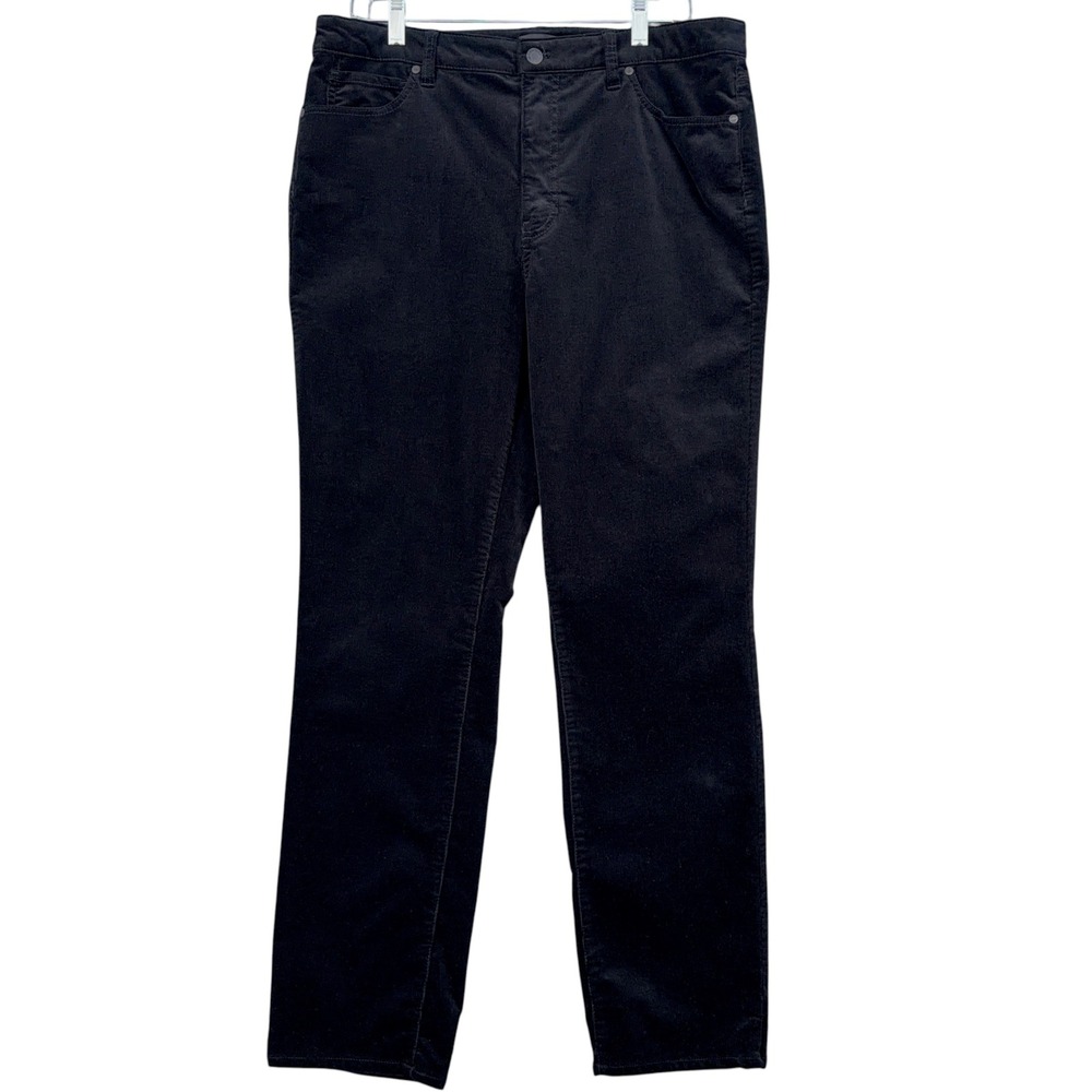 Talbots Corduroy Straight Leg Pant Womens 12 Cotton Spandex Black
